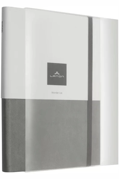 LATON TAVOİTE A5 TARİHSİZ PLANLAYICI TERMO DERİ YUMUŞAK KAPAK DEFTER 14x21cm 256 YAPRAK KOYU GRİ - 2