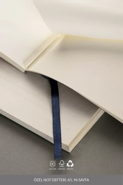 LATON VİİLEA A5 PREMİUM TERMO DERİ YUMUŞAK KAPAK PVC A5 KAYDIRICI ÇANTA,PVC A6 YAPIŞTIRICI CEP DEFTER 14x21cm 96 SAYFA KOYU GRİ - 2