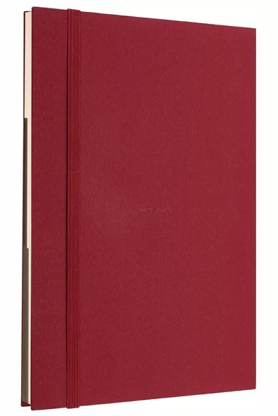 LATON KOLME A5 NOT VE TASARIM DEFTERİ KUMAŞ SERT KAPAK DEFTER 14x21cm 192 YAPRAK BORDO