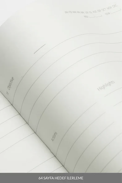 LATON TAVOİTE A5 TARİHSİZ PLANLAYICI KUMAŞ SERT KAPAK DEFTER 14x21cm 256 YAPRAK AÇIK GRİ - 5