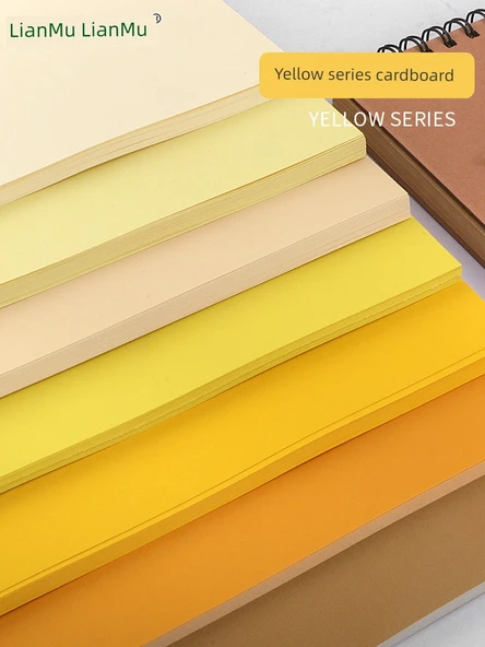 A2/4 Açık 8K Sarı Karton Kalınlaştırılmış DIY Kağıt - 8 (26.5*38cm) İvory Sarısı - 20 Sayfa - 2