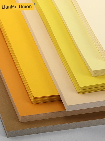 A2/4 Açık 8K Sarı Karton Kalınlaştırılmış DIY Kağıt - 4 Açık (38*53cm) Altın - 10 Sayfa - 5