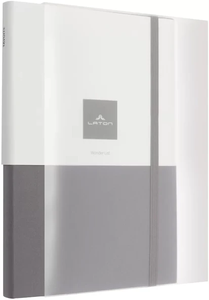 LATON TAVOİTE A5 TARİHSİZ PLANLAYICI KUMAŞ SERT KAPAK DEFTER 14x21cm 256 YAPRAK AÇIK GRİ - 2