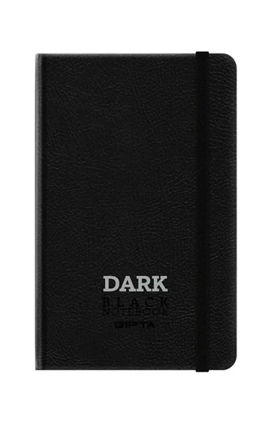 GIPTA DARK DERİ KAPAK SİYAH DEFTER 9x14 DÜZ 64 YAPRAK (2812)