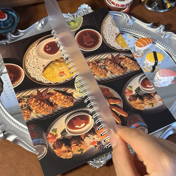 Sushi Evi Temalı Spiral Defter - 9 x 21cm - Rilakkuma - 4
