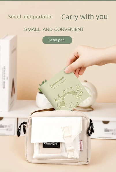 Cep Mini Defter - 2 Paket - Açık Yeşil ve Mavi ile 2 Kalem - 9