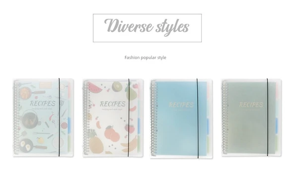 DIY Tarif Defteri Gevşek Yapraklı Defter - Açık Mavi - 7