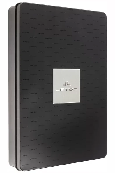 LATON SEİLU A5 PREMİUM TERMO DERİ YUMUŞAK KAPAK LÜKS DEFTER METAL KUTU SETİ ÇİZGİLİ 14.6x20.8cm 128 YAPRAK SİYAH