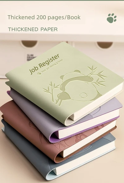 Cep Mini Defter - Yatay Çizgi - 4 Paket - Açık Yeşil, Mor, Pembe ve Mavi ile 4 Kalem - Resim 8