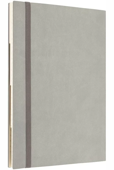 LATON TAVOİTE A5 TARİHSİZ PLANLAYICI KUMAŞ SERT KAPAK DEFTER 14x21cm 256 YAPRAK AÇIK GRİ