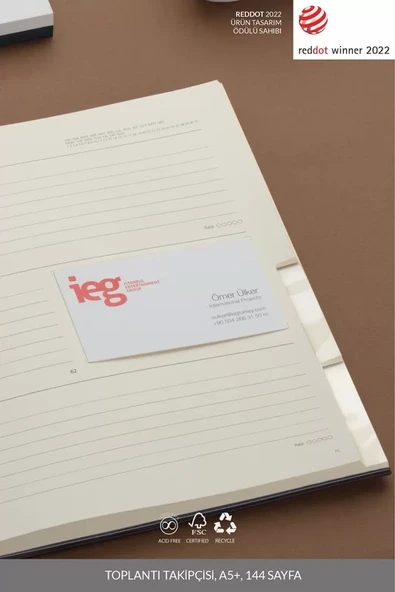 LATON KOPPİ B5 TARİHSİZ PLANLAYICI TOPLANTI ORGANİZATÖRÜ TERMO DERİ YUMUŞAK KAPAK DEFTER 18x23cm 128 YAPRAK KOYU KAHVERENGİ - 2