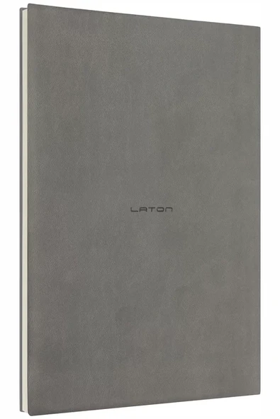 LATON UNELMA A5 TARİHSİZ PLANLAYICI PREMİUM TERMO DERİ YUMUŞAK KAPAK DEFTER 14x21cm 160 YAPRAK KOYU GRİ