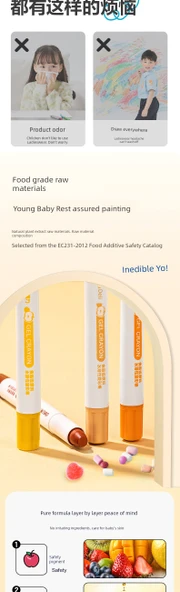 Yıkanabilir Dönme Yağ Pastel Boyalar - 36 Renk Resim Kitabı, Boyama Kitabı ve Gouline Kalemi ile - 8