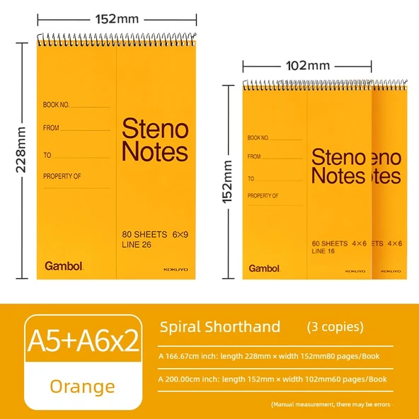 A6 A5 Spiral Defter - [3 Paket] 2 A6 + A5 (Toplam 200 Sayfa)