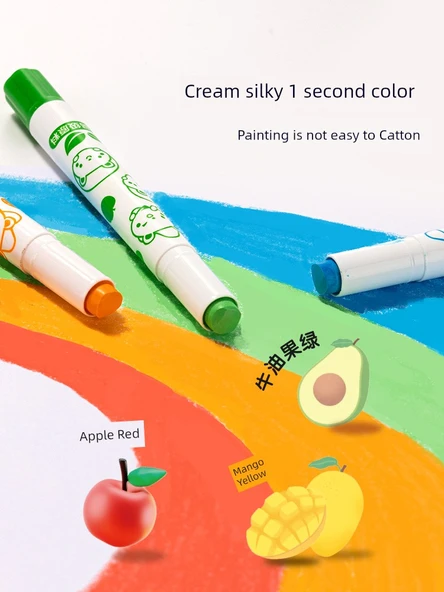 Yıkanabilir Dönme Yağ Pastel Boyalar - 36 Renk Resim Kitabı, Boyama Kitabı ve Gouline Kalemi ile - 4