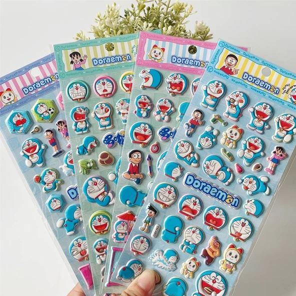 3D Stereo Baloncuklu Çocuk Karikatür Kristal Elmas Çıkartmalar - Doraemon Dört