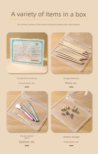 Doğum Belgesi Koruma Kapağı Depolama Kutusu - Kalınlaştırılmış Güçlendirme - 1 Paket - Aşı Kitabı/Kayıt Kutusu (Yapışmaz/Gri Değil) - 11