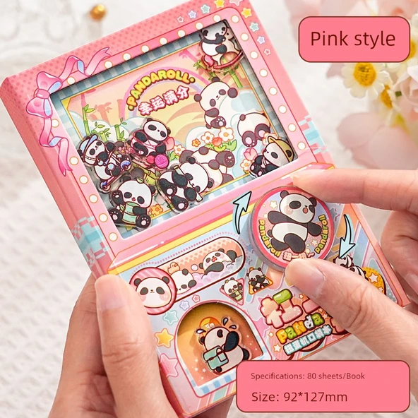 Gashapon Makinesi Cep Defteri - Panda Pembe - 80 Tam Renkli Sayfa