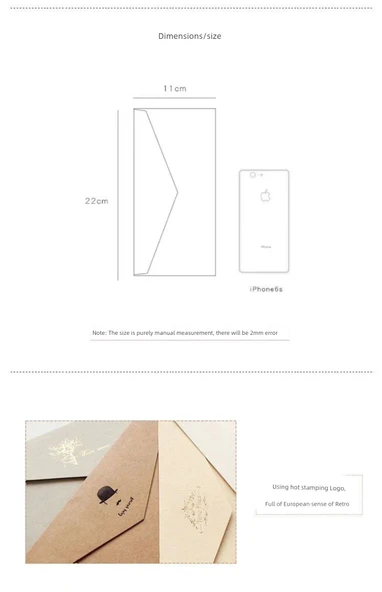 Minimalist Davetiye Kartı Şükran Zarf Seti - Deri Parlak (1 Zarf + 2 Mektup Kağıdı + Mühürleme) - 7
