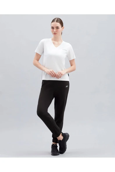 W Terry Fleece Relaxed Jogger Sweatpant Kadın Siyah Eşofman Altı S221115-001