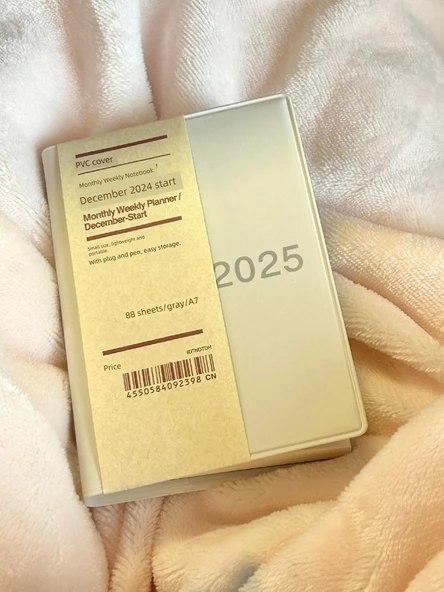 2025 Temmuz Haftası Turuncu Ay Haftalık Defter M5 Çok Fonksiyonlu PVC Not Defteri - Model 2 - 2