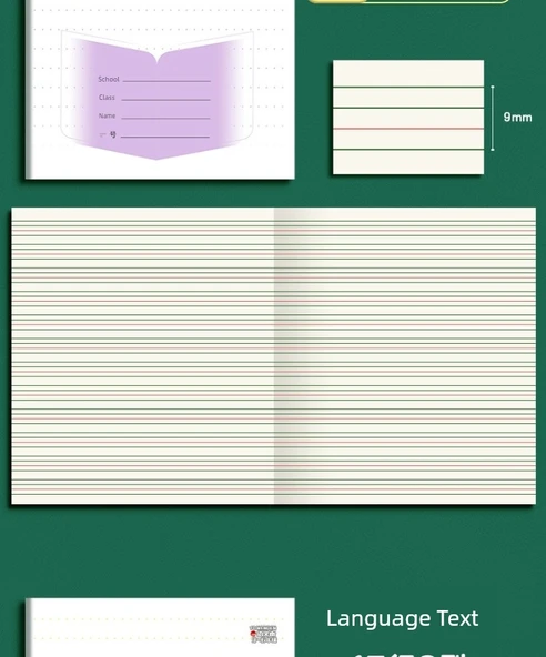 İlkokul Öğrenci Alıştırma Defteri - 3-6 Sınıf - İngilizce + Matematik + Çince [60 Paket] Kalın 30/1 Jel Kalem - 11