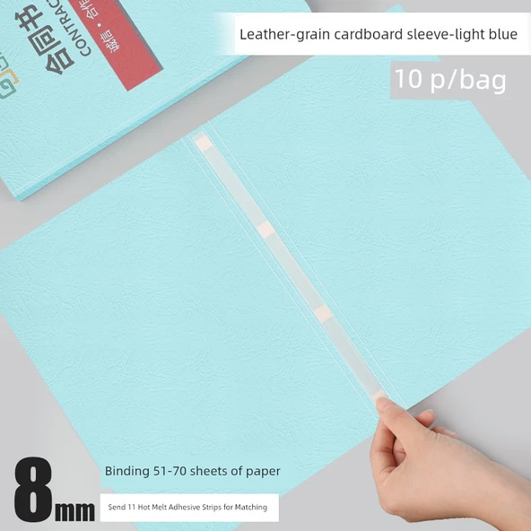Sarı Deri Bağlama Kapağı - 8mm - 10 Paket - Yapışkan Şeritli