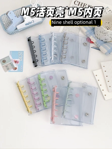 5 Delikli PVC Mini Gevşek Klasör - Mor (Geliştirilmiş Yırtma Cebi) - 2