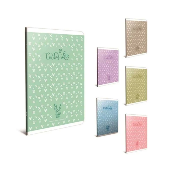 Gıpta Cactus Love Tel Dikişli Plastik Kapak Kareli Defter A4 60 Yaprak ürün görseli
