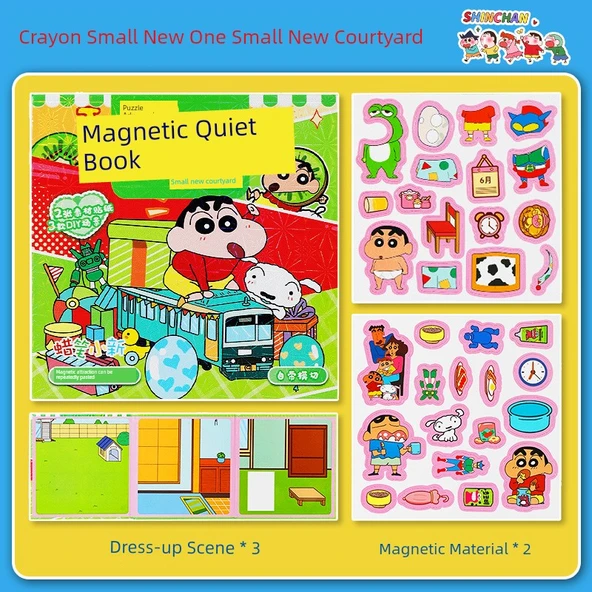Nezha DIY Sessiz Kitap Çıkartmaları - Crayon Xiao Xin-Xiao Xin'in Avlusu