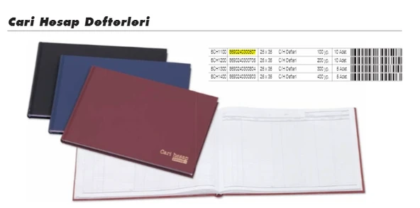 BAYINDIR CARİ HESAP DEFTERİ 25x35 100 YAPRAK ürün görseli