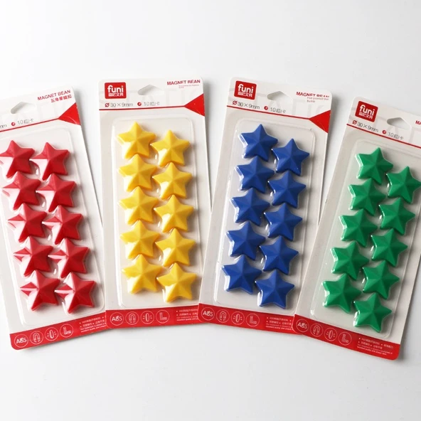 Manyetik Çıkartmalar - Mavi Parmak - 2.6cm - 10 Adet - 2