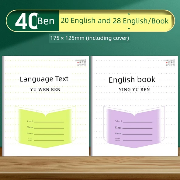 İlkokul Öğrenci Alıştırma Defteri - 3-6 Sınıf - İngilizce + Çince [40 Paket] Kalın 30 Sayfa/1 Jel Kalem