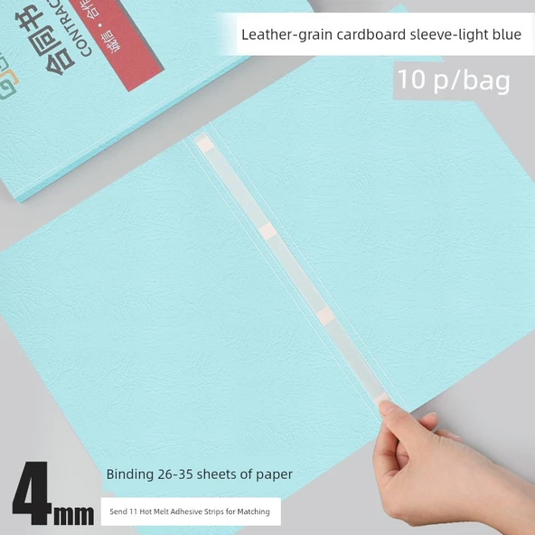 Beyaz Deri Bağlama Kapağı - 4mm - 10 Paket - Yapışkan Şeritli