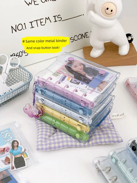 5 Delikli PVC Mini Gevşek Klasör - Mor (Geliştirilmiş Yırtma Cebi) - 3