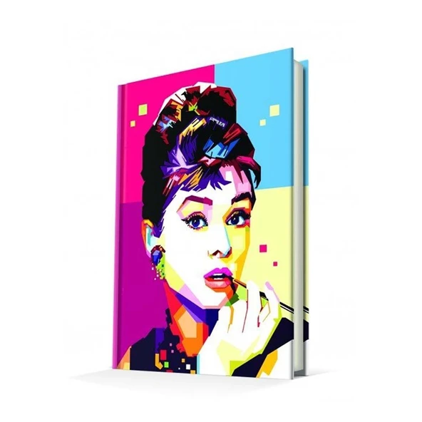 Deffter Popart Audrey Hepbourn Sert Kapak Çizgili 14*22  64873-3 ürün görseli