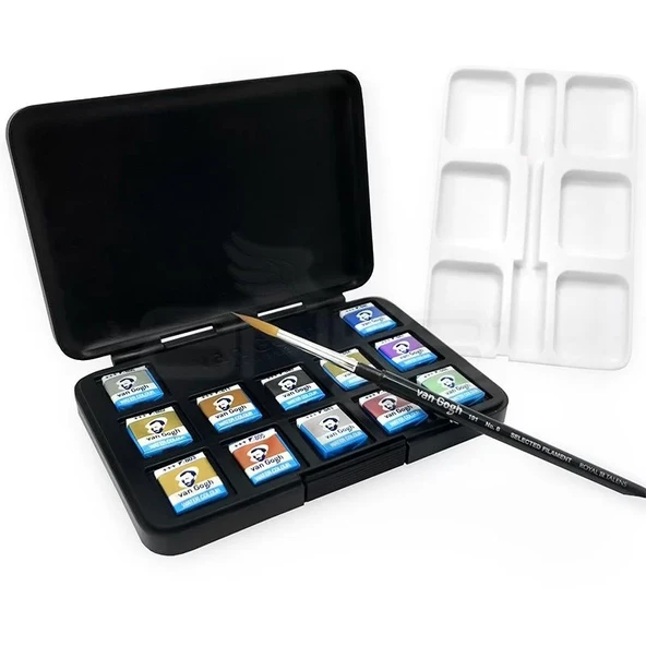 Van Gogh Sulu Boya Seti 12 Metalik Renkler Defterli - Resim 2