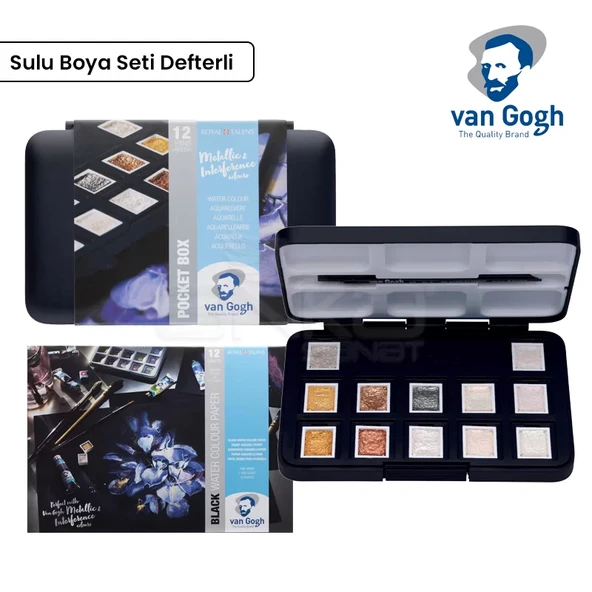Van Gogh Sulu Boya Seti 12 Metalik Renkler Defterli ürün görseli
