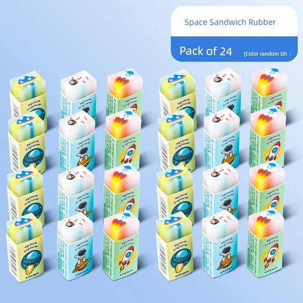 Uzay Temalı Sandviç Silgi - 24 Parça