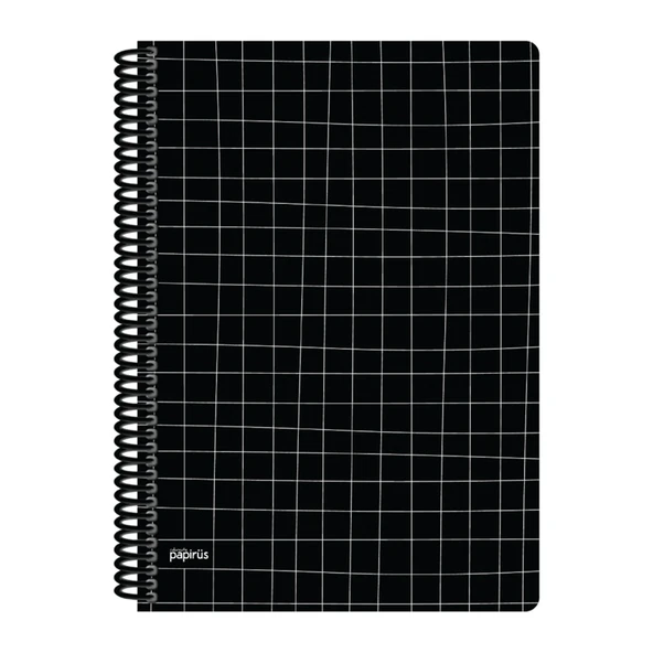 Papirüs Mini Sert Kapak Defter Siyah 100yp 17x24cm Kareli - 2