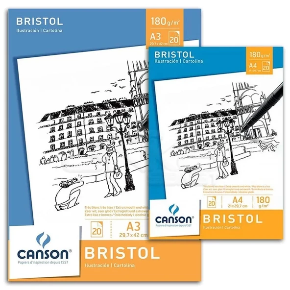 Canson Bristol Pad Bristol Çizim Defteri 180g 20 Yaprak - Resim 3