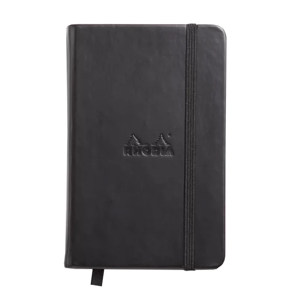 Rhodia Sert Kapak Lastikli Defter Noktalı Siyah 9x14cm ürün görseli
