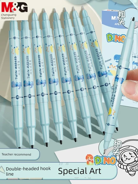 Yıkanabilir Çizgi Kalemi - Karışık Siyah 16 + Mavi 4 + Kırmızı 4 24/2 Kutusu - 2