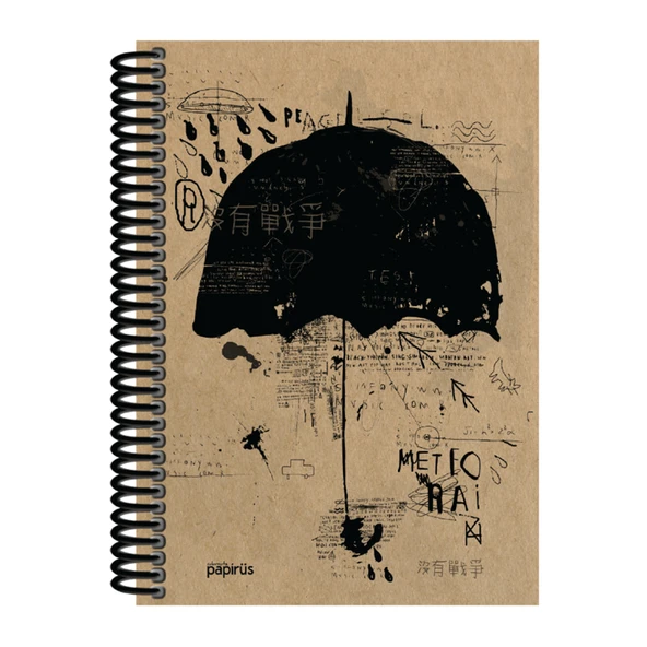 Papirüs Kraft Sert Kapak Defter 100yp 17x24cm Düz - Resim 3