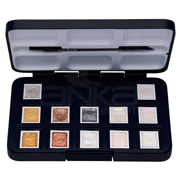 Van Gogh Sulu Boya Seti 12 Metalik Renkler Defterli - Resim 5