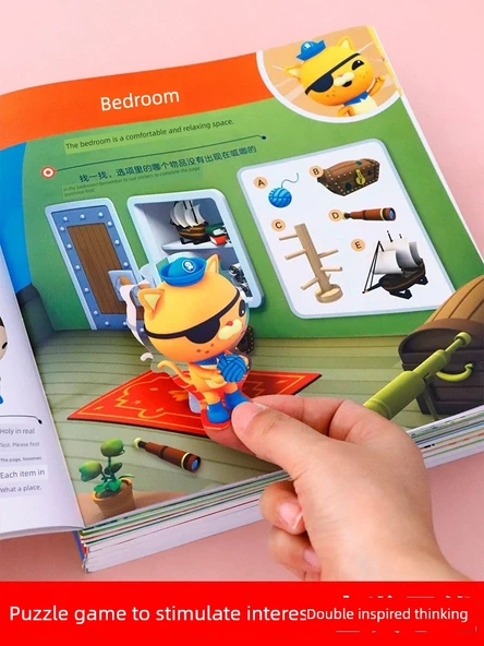Octonauts Çocuklar için Çıkartmalı Kitap - Denizaltı Küçük Sütun Manyetik Bulmaca - 5