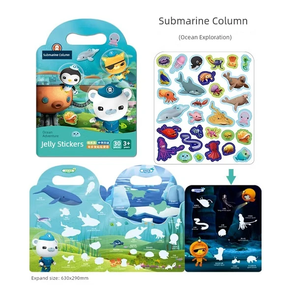 Octonauts Çocuklar için Çıkartmalı Kitap - Denizaltı Küçük Sütun Jel Çıkartma