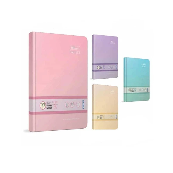 Gıpta Defter Thebook Pastels İplik Dikişli Sert Kapak 20 x 28 120 Yaprak Kareli - Resim 2