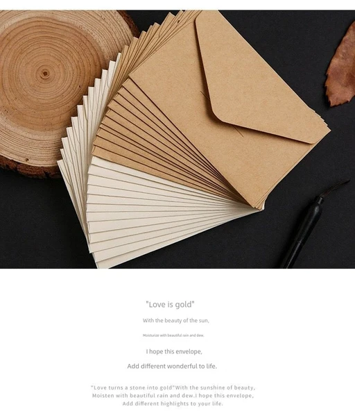 Kare Mini Kahverengi Paket Kağıdı Zarf - Deri Küçük Zarf 5 Adet - Resim 11