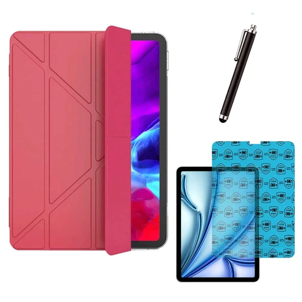 Apple iPad Air M3 11 inç Uyumlu Smart Cover Tablet Kılıfı Ekran Koruyucu Kalem Set - 3